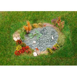 Jardin d'agrément avec étang de jardin