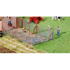 Clôture grillagée avec poteaux en bois 340 mm