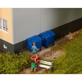 2 poubelles bleues