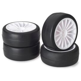 Train de roues Piste  15 battons/Slick  blanc 1/10ème (4pcs)