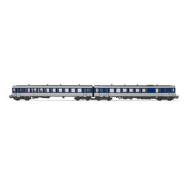 SNCF Dieseltriebwagen XBD 4717 + XRABx 8714 silbrig/blau Logo casquette Ep.IV-V