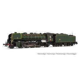 SNCF 141R 460 avec roues à rayons mixtes et tender charbon vert tender vert Ep.III DCS