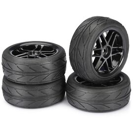 Train de roues Piste  6 battons/Profile  noir 1/10ème (4pcs)