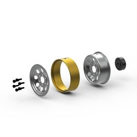 Roue Beadlock en acier CS-8 1.2 pouces (argent / 4 pièces)