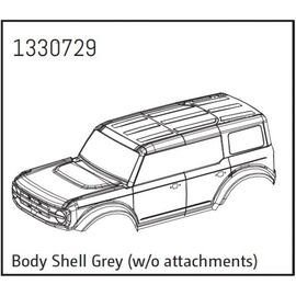 Body Shell grey (w/o attachments) - BronX