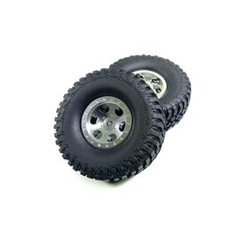 Roues 1.2 Aluminium Beadlock argent 1:18 / 1:24 Crawler (2)