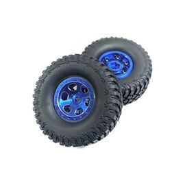 Roues 1.2 Aluminium Beadlock bleu 1:18 / 1:24 Crawler (2)