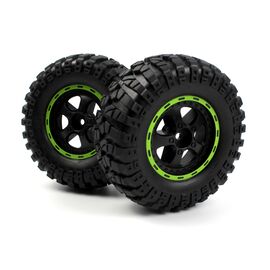 BL540183-Smyter Desert Wheels/Tires Assembled (Black/Green)