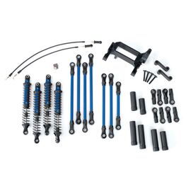 Long Arm Lift Kit, TRX-4, complete (i ncludes blue powder coated links, blu e-anodized shocks)