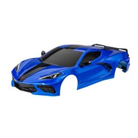 Body, Chevrolet Corvette Stingray, co mplete (blue) (painted, decals applie d) (includes side mirrors, spoiler, g