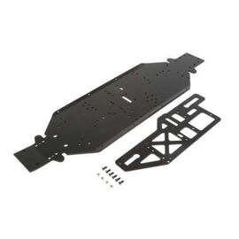 DBXL-E Chassis w/Brace plate, 4mm, Bl ack