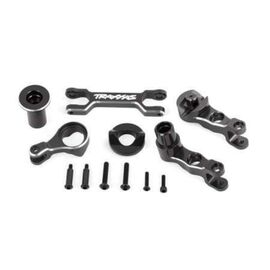Steering bellcranks (left & right)/ d raglink (6061-T6 aluminum, gray-anodi zed) (fits X-Maxx)