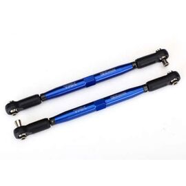 Toe links, X-Maxx (TUBES blue-anodize d, 7075-T6 aluminum, stronger than ti tanium) (157mm) (2)/ rod ends, assemb