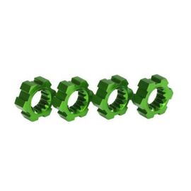 Wheel hubs, hex, aluminum (green-anod ized) (4)