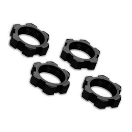 Wheel nuts, splined, 17mm, serrated ( black-anodized) (4)