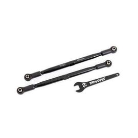 Toe links, front (TUBES black-anodize d, 6061-T6 aluminum) (2) (for use wit h #7895 X-Maxx WideMaxx suspension ki