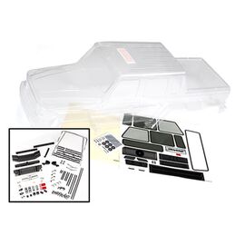 Body, Mercedes-Benz G 63 (clear, requ ires painting)/ decals/ window masks (includes grille, side mirrors, door