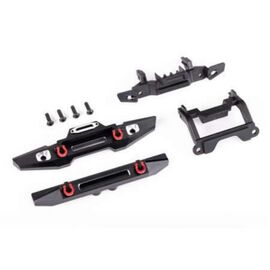 Bumper, front (1), rear (1), 6061-T6 aluminum (black-anodized) (assembled with D-rings)/ bumper mounts (front &