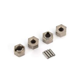 Wheel hubs, 7mm hex (steel) (4)/ axle pins (8)