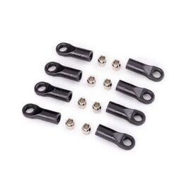 Rod ends, long (8)/ hollow balls, ste el (8) (for 1/18 scale TRX-4M vehicle accessory suspension links)