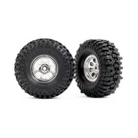 Tires & wheels, assembled (chrome 1.0 ' wheels, Mickey Thompson Baja Pro Xs 2.4x1.0' tires) (2)