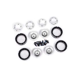 Wheels, 1.0ÔÇØ, 6061-T6 aluminum (silve r-anodized) (4)/ 2x8mm BCS (24)