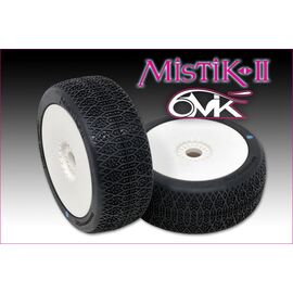Mistik 2 Tyres - Purple compound glued on white wheels (pair)