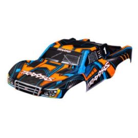 Body, Slash 4X4 (also fits Slash VXL & Slash 2WD), orange and blue (painte d, decals applied) (assembled with fr