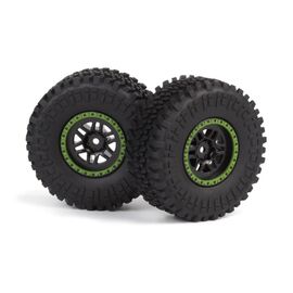 Roue et pneu assemblés (vert/2 pièces)