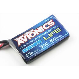 Avionics LiFe RX Pack 150 30C 6.6V w/Universal Plug 20 AWG