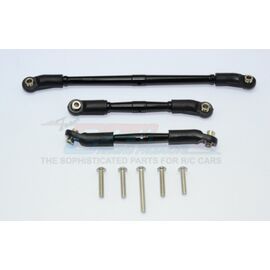 Aluminium Front Adjustable Steering Link and Suspension Link Set Black for Traxxas TRX-4