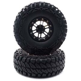 Aluminum 1.9 Beadlock Wheel Black with Tire 2pcs.