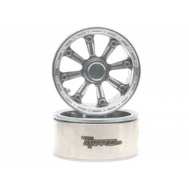 1.9 Gemini D Aluminum Beadlock Wheels Silver 2pcs.
