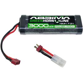Stick Pack NiMH 7.2V 3000 Greenhorn V2 (T-Plug + Tamiya Adaptor)
