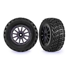 Tires & wheels, assembled, glued (gra y wheels, gravel pattern tires, foam inserts) (2) (TSM┬« rated)