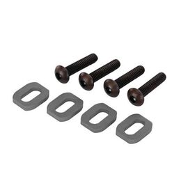 Washers, motor mount, aluminum (gray- anodized) (4)/ 4x18mm BCS (4)
