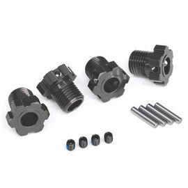 Wheel hubs, splined, 17mm (gray-anodi zed) (4)/ 4x5 GS (4), 3x14mm pin (4)