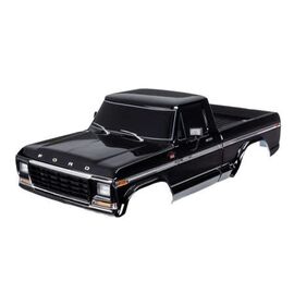 Body, Ford F-150 (1979), complete, bl ack (painted, decals applied) (includ es grille, side mirrors, door handles