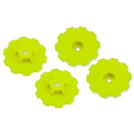 Hazard - SC10.2 / SC10 4x4 - wheel dish - 4pc. - (yellow) - fits 3344 wheel