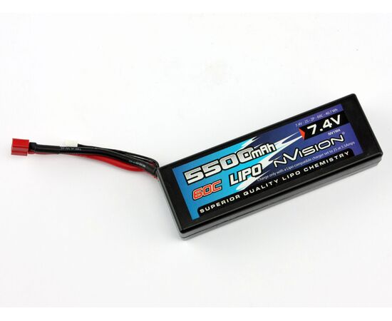 NVO1104-nVision Racing Lipo 5500 60C 7,4V 2S Deans
