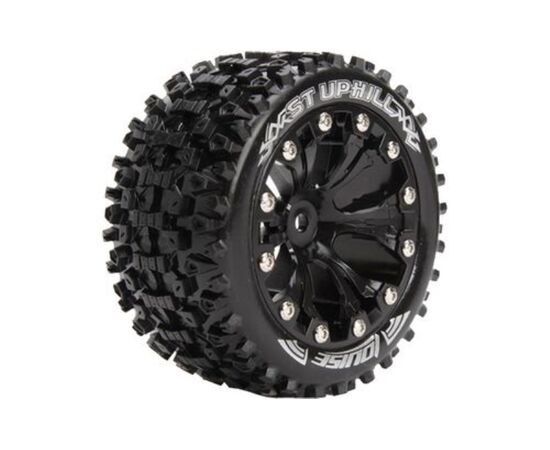 3-L-T3219BH-MT-UPHILL 1/8 Scale Traxxas Style Bead 3.8 Inch Monster Truck Preglued Wheelset 1/2 inch Offset 2pcs