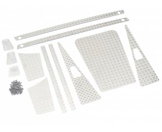 4-TRC/302219S-Stainless Steel Diamond Plate Accessory Pack for Defender Pickup Truck D90/D110 Silver