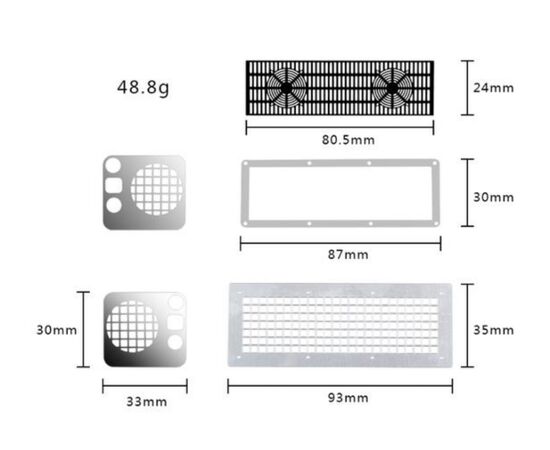 TDC-DJX-1033-1:10 Scale Front Metal Lamp Guard Protectiong Kit for Traxxas TRX-4 Defender, Silver