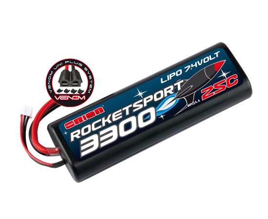 ORI14170-Rocket Sport 3300 LiPo 7,4V (Tamiya,Dean's,TRX, EC3 Venom Plug)