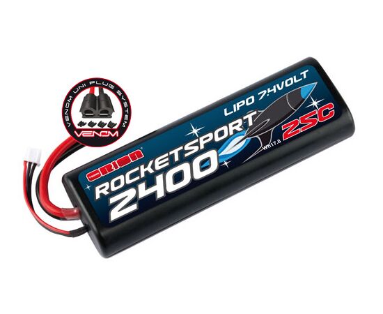 ORI14169-Rocket Sport 2400 LiPo 7,4V (Tamiya,Dean's,TRX, EC3 Venom Plug)