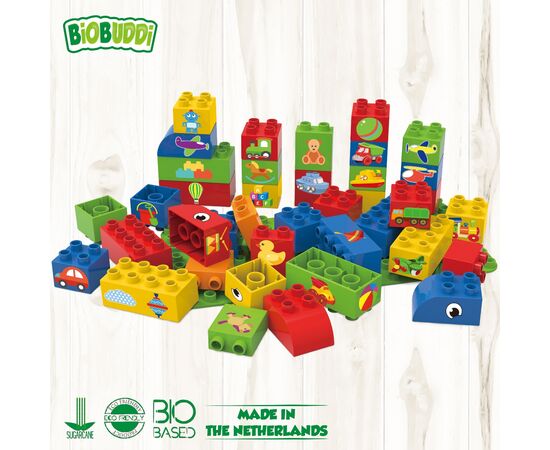 LEMBB0006-BIOBUDDI Blocks &amp; 1 Plate Boys 40 pcs