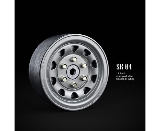 GM70492-Gmade 1.9 SR04 beadlock wheels (Semigloss silver) (2)