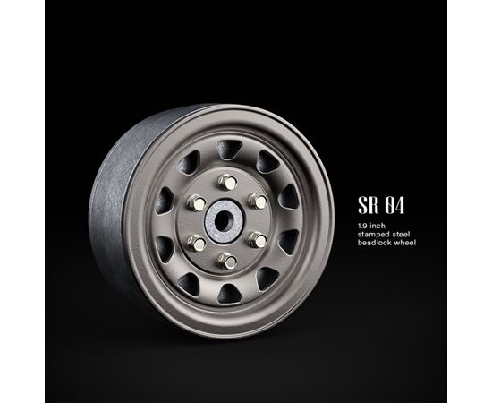 GM70497-Gmade 1.9 SR04 beadlock wheels (Uncoated Silver) (2)