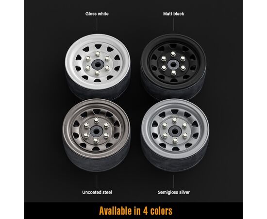GM70502-Gmade 1.9 SR05 beadlock wheels (Semigloss silver) (2)