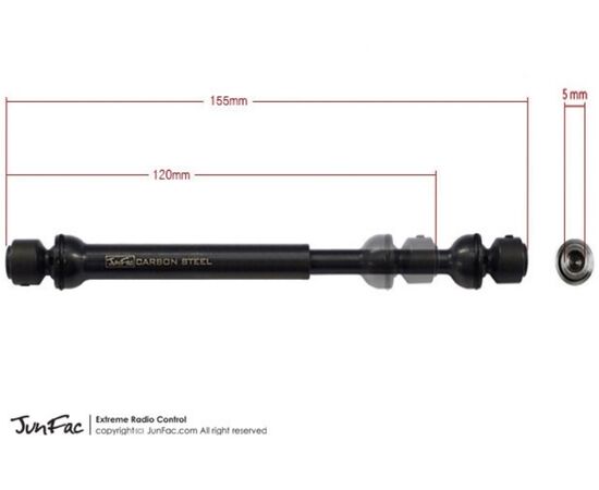 GMJ90034-JunFac Hardened Universal Shaft (120-155mm) 5mm hole